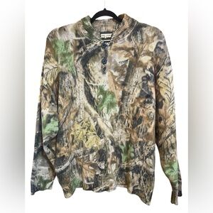 SafTbak Camouflage Hunting Timber Wool Blend Sweater Men’s Size X-Large